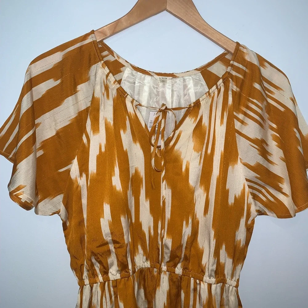 J.Crew Ikat Print Silk Dress Size 14 NWT